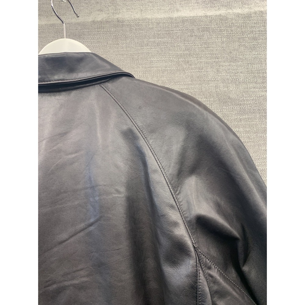 Vintage Reed Sportswear Trench Coat Womens Black Leather Flap Detail Made in USA - Picture 16 of 16